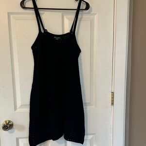 wild fable Black Knit Spaghetti-Strap Swim Cover-up